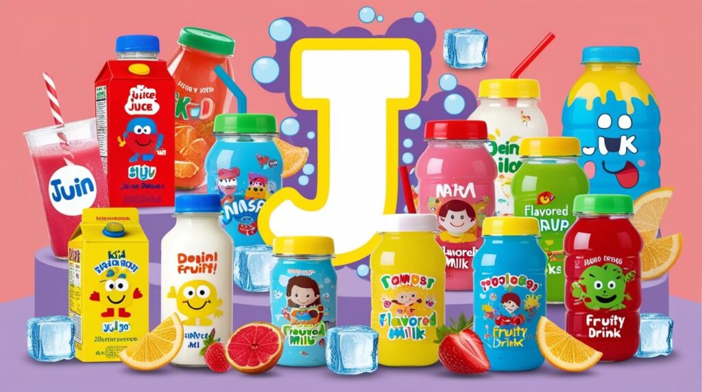 Kids beverages that starts with the letter J